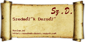 Szedmák Dezső névjegykártya
