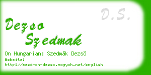 dezso szedmak business card