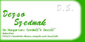 dezso szedmak business card